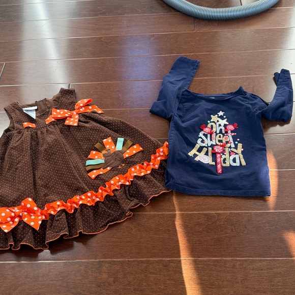 Bonnie Jean 4t Turkey dress & Gymboree 4t shirt - Picture 1 of 7